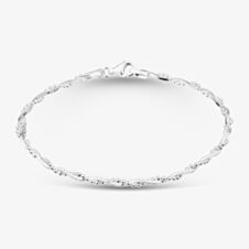 Sterling Silver 2.2mm Twisted Chain Bracelet B4327
