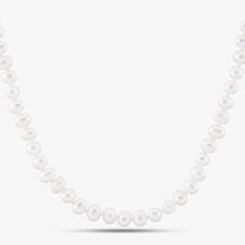 Silver 6-6.5mm Freshwater Pearl 18 Inch Necklace POW6020FW/4