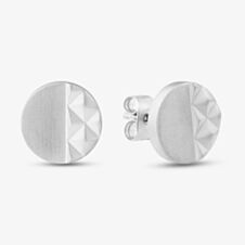 Bourne and Wilde Stainless Steel Round Pyramid Pattern Stud Earrings OSE-687S