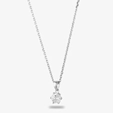 Starbright Silver 6mm Six Claw Cubic Zirconia Pendant E2177P-6M 3A