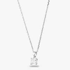 Starbright Silver 6mm Four Claw Square-cut Cubic Zirconia Pendant E304P-6x6M 3A