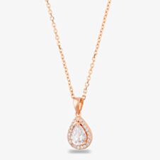 Starbright Rose Pear-cut Cubic Zirconia Halo Pendant THB-01P 3A RGP
