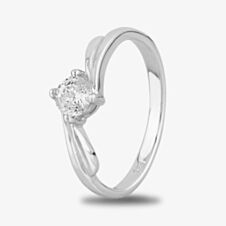 Starbright Silver Four Claw Twist Round Cubic Zirconia Ring R193 3A (5