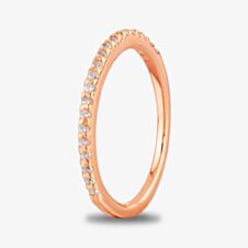Starbright Rose Cubic Zirconia Claw Set Narrow Half Eternity Ring R6843 3A RGP
