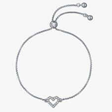 Ted Baker Amorita Silver Tone Crystal Halo Heart Toggle Bracelet TBJ3833-01-02