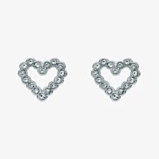 Ted Baker Amorina Silver Tone Cubic Zircona Halo Heart Stud Earrings TBJ3834-01-02