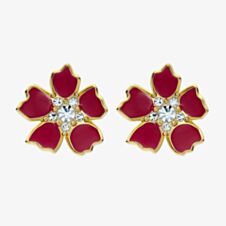 Ted Baker Petinna Gold Tone Pink Flower Stud Earrings TBJ3867-02-457