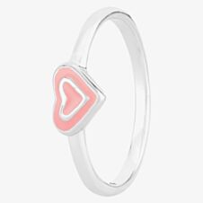 Fleur Kids Sterling Silver Pink Enamel Heart Ring AZR100004 