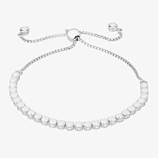 Isabella Verona Sterling Silver White Enamel Toggle Bracelet SBBCCRI17XXX4A0-S