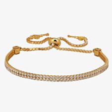 Isabella Verona Gold Tone Double Row Cubic Zirconia Toggle Bracelet SBMBSRG16XXXA0-G