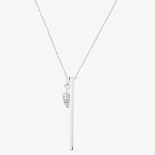Isabella Verona Silver Bar and Leaf Pendant NES-968-1