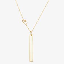 Isabella Verona Gold tone Heart Station Bar Pendant NES-974-2