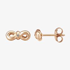 Silver Sparkle Rose Infinity Bow Stud Earrings DE346CRRG0.5(T)