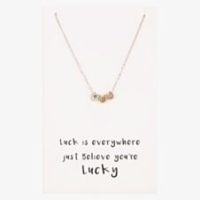 Sentiments Luck is Everywhere Multi-Tone Horseshoe Charm Necklace 18797