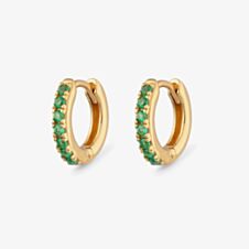 Scream Pretty 18ct Gold Plated Green Cubic Zirconia Huggie Hoop Earrings SPESGS185