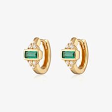 Scream Pretty Audrey 18ct Gold Plated Green Cubic Zirconia Huggie Hoop Earrings SPG-91