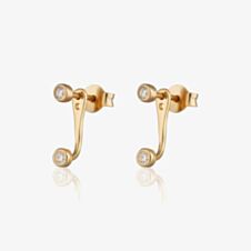 Scream Pretty 18ct Gold Plated Round Cubic Zirconia Ear Jacket Earrings SPG-233a