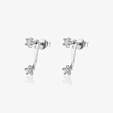 Scream Pretty Silver Rhodium Plated Cubic Zirconia Star Ear Jacket Earrings SPS-213