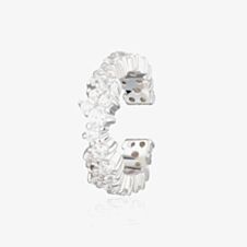 Scream Pretty Silver Rhodium Plated Stardust Cubic Zirconia Single Ear Cuff Earrings SPS-265