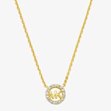 Michael Kors Gold Plated Round MK Cubic Zirconia Necklace MKC1726CZ710