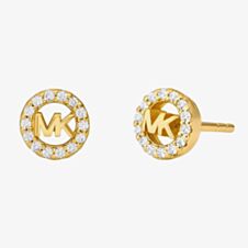 Michael Kors Gold Plated Round Cubic Zirconia Halo Stud Earrings MKC1727CZ710