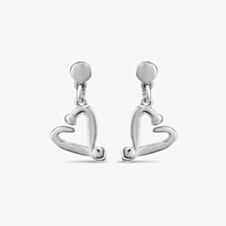 UNOde50 One Love Silver Plated Open Heart Stud Earrings PEN0887MTL0000U