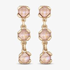 UNOde50 Sublime Gold Plated Pink Crystal Dropper Earrings PEN0912RSAORO0U