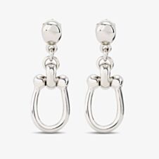 UNOde50 Serotonin Silver Plated Horseshoe Dropper Earrings PEN0944MTL0000U