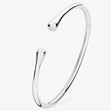Lucy Quartermaine Silver Twist Drop Bangle DBG10S