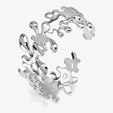 Lucy Quartermaine Silver Splash Hinged Bangle SBG1 L