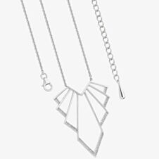 Lucy Quartermaine Silver Art Deco White Topaz Chrysler Necklace ADP6