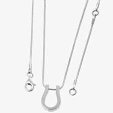 Lucy Quartermaine Silver Horseshoe Pendant Necklace PP5