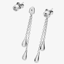 Lucy Quartermaine Silver Removable Double Drop White Topaz Dropper Earrings DER29