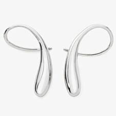Lucy Quartermaine Silver Drop Cross Twisted Earrings DER38