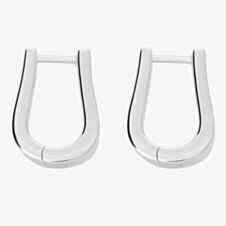 Lucy Quartermaine Silver Petal Small Hoop Earrings PH1