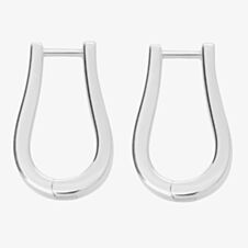 Lucy Quartermaine Silver Petal Medium Hoop Earrings PH2