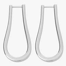 Lucy Quartermaine Silver Petal Extra Large Hoop Earrings PH4