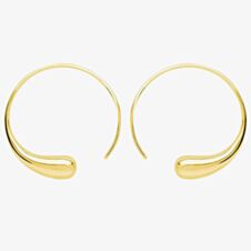 Lucy Quartermaine Gold Vermeil Large Luna Threader Hoop Earrings LER1G
