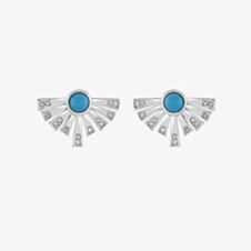 Lucy Quartermaine Sterling Silver Egyptian Turquoise Stud Earrings ES2