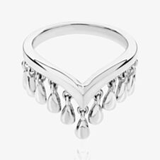 Lucy Quartermaine Silver Tear Drop Wishbone Ring TDR3M