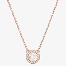 Swarovski Ladies Constella Rose Gold-Plated Halo Necklace 5636272