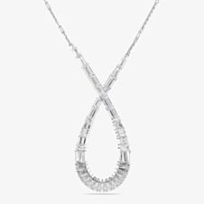 Swarovski Hyperbola Rhodium Plated Mixed Cut Crossover Necklace 5679438