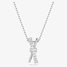 Swarovski Hyperbola Rhodium Plated Mixed Cuts Two Row Necklace 5689723