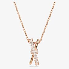 Swarovski Hyperbola Rhodium Plated Mixed Cuts Two Row Necklace 5689788