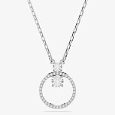 Swarovski Constella Rhodium Plated White Circle Necklace 5692261