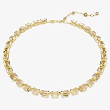 Swarovski Millenia Gold Tone Plated Yellow Octogan Crystal Tennis Necklace 5718674