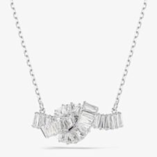 Swarovski Matrix Rhodium Plated White Zirconia Knot Necklace 5728553