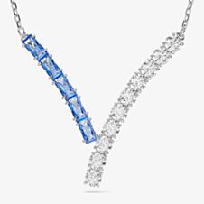Swarovski Matrix Rhodium Plated Mixed Cut Blue & White Zirconia Necklace 5732265