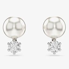 Swarovski Matrix Rhodium Plated Crystal Pearl Stud Earrings 5694225