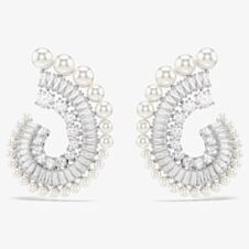Ariana Grande X Swarovski Capsule White Crystal & Pearl Swirl Earrings 5720869